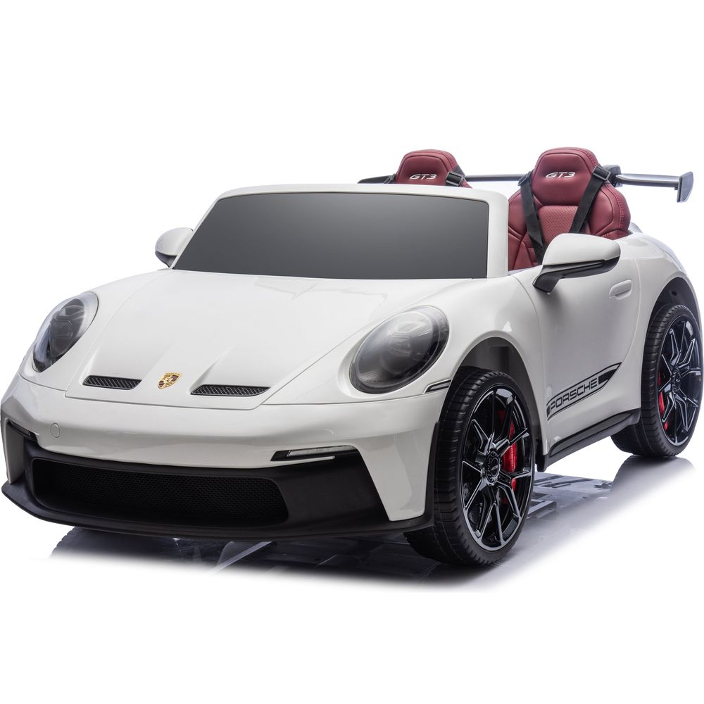 24V Porsche 911 GT3 2-Seater Kids Ride-On Car with Remote Control - White