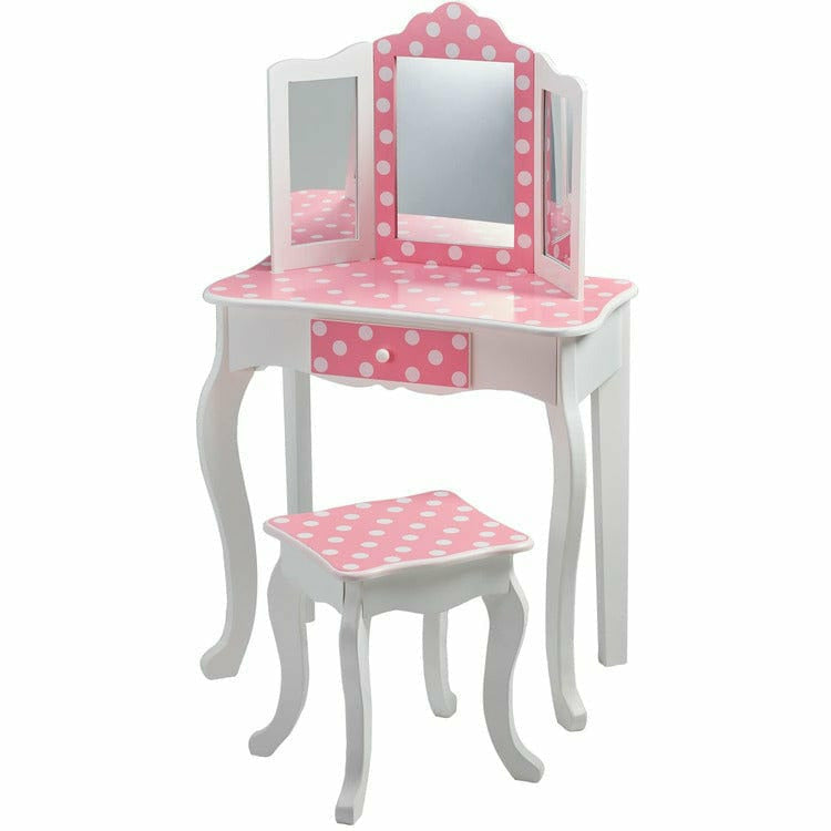 Polka Dot Gisele Play Vanity Set - Pink / White