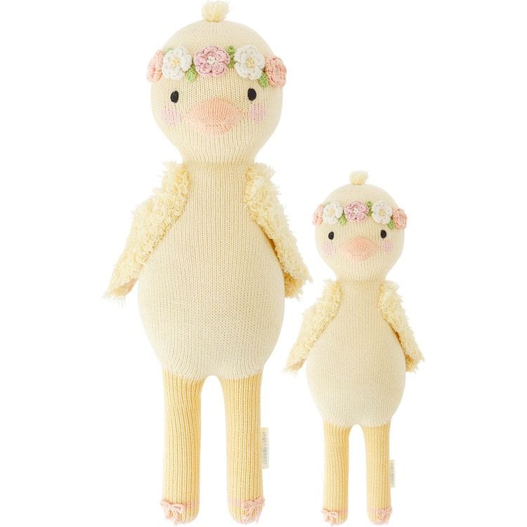 Regular 20" Flora the Duckling (With Flower Crown) Hand-Knit Doll