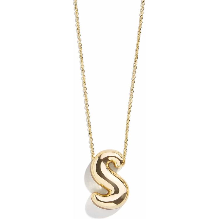 Gold Bubble Initial Necklace - S