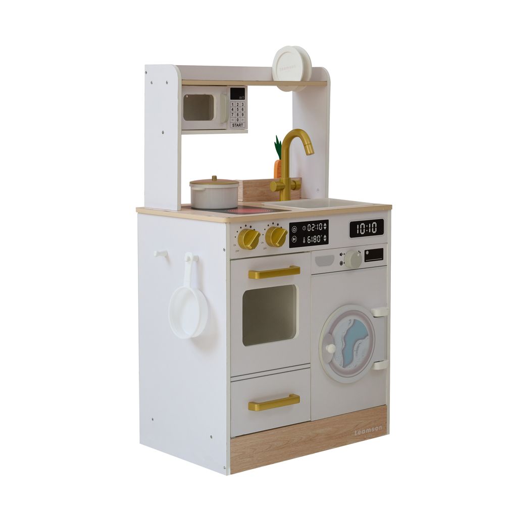 Little Chef Lake Tahoe Wooden Play Kitchen Washer & Mini Garden - White