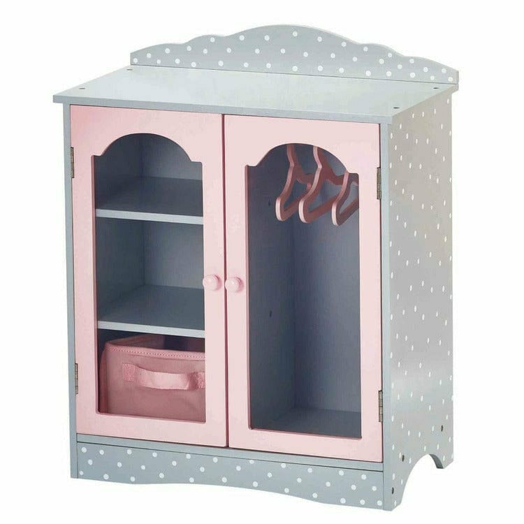 Polka Dots Princess 18" Doll Closet w/ 3 Hangers